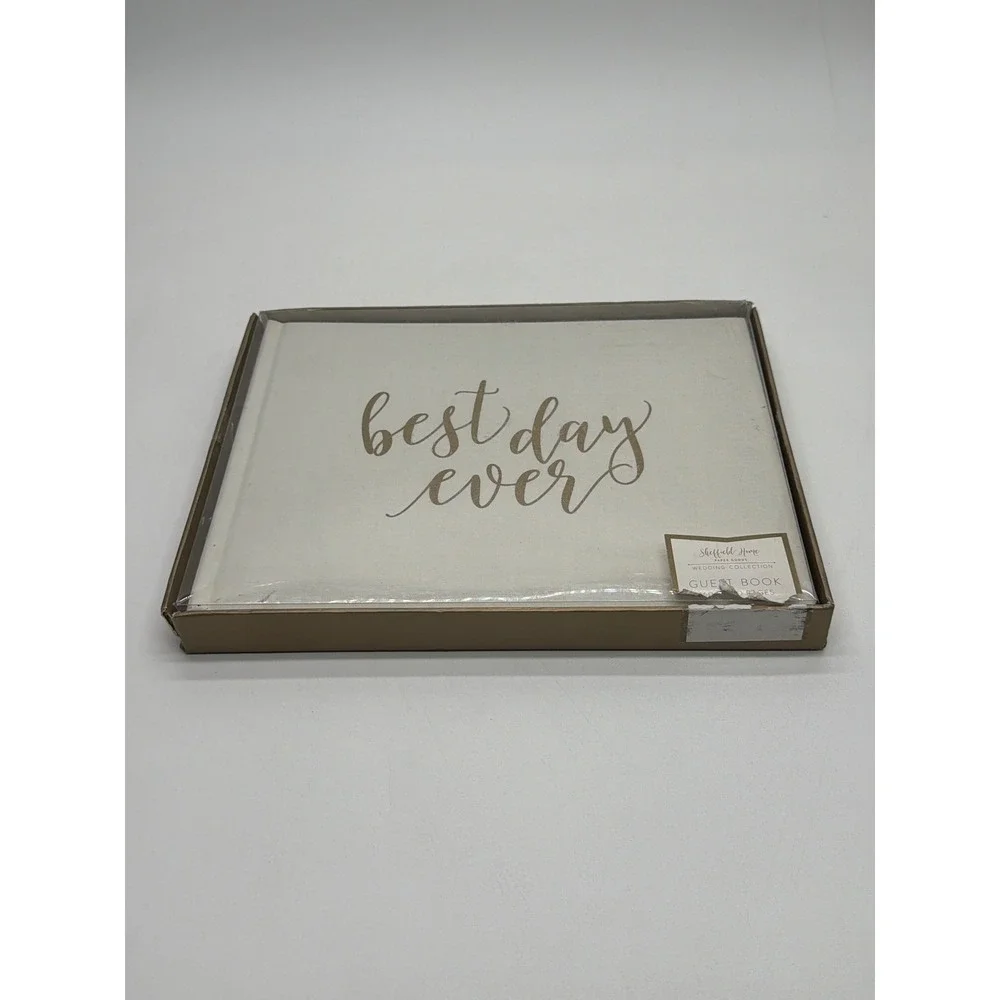 Sheffield Home Wedding Collection Best Day Ever Guest Book Cream Gold 160 Pages